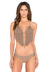 Luli Fama Heart Of A Hippie Weave Fringed Triangle Top
